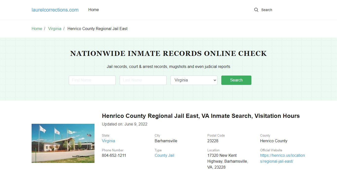 Henrico County Regional Jail East, VA Inmate Search ... - Laurel County