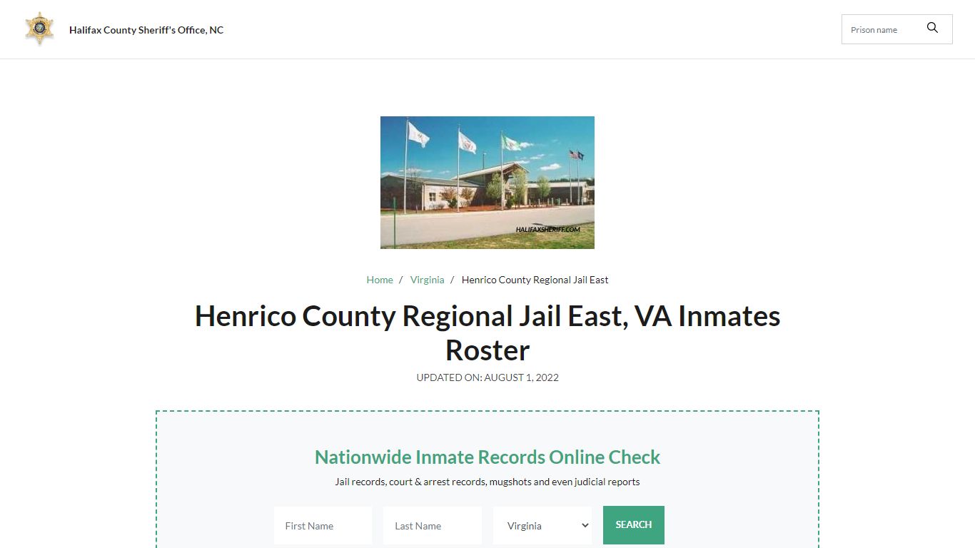 Henrico County Regional Jail East , VA Inmates Roster